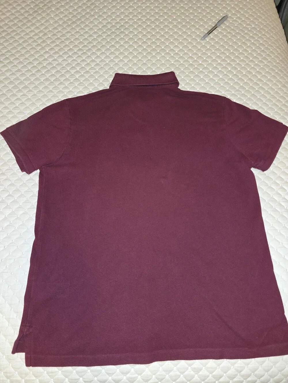 Lg- (3) Ralph Lauren Mens Polo Trio in Navy Stripe, Forest Green & Burgundy.